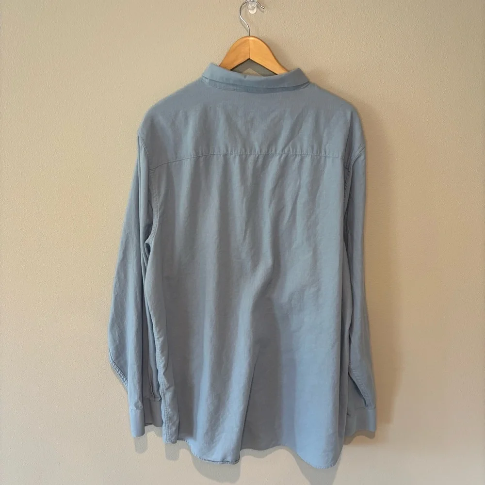 TRAVIS MATHEW Men’s Cloud Flannel Blue Collared Button Up Like New‎ Size XXL